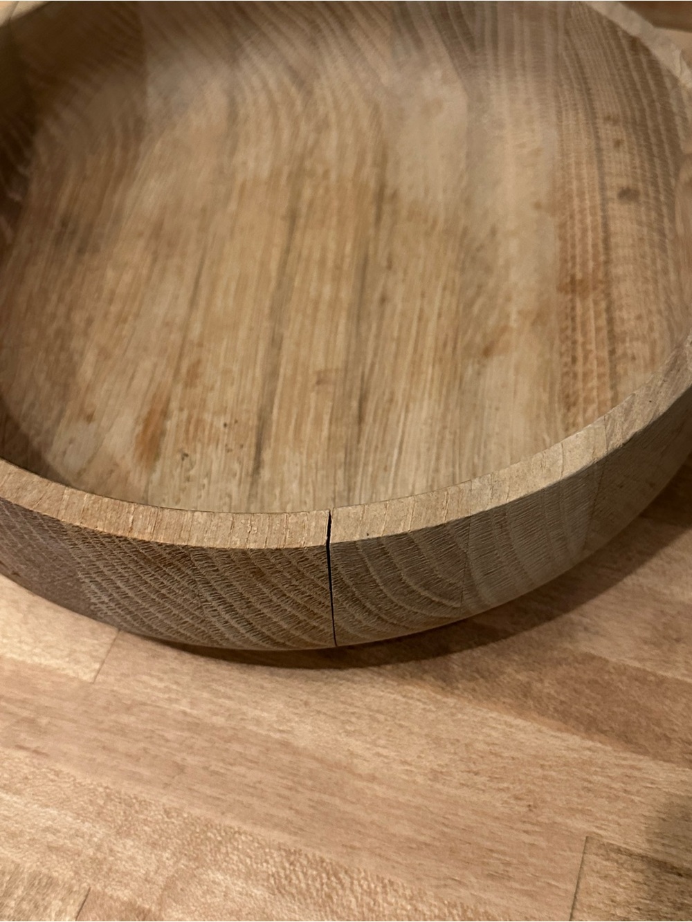Crate & Barrel Aaron Probyn Rustic Wooden Bowl - Picture 3 of 6